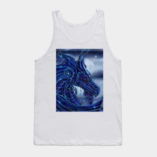 "Magical night dragon" portrait with full moon and stars Copyright Renee L. Lavoie Tank Top